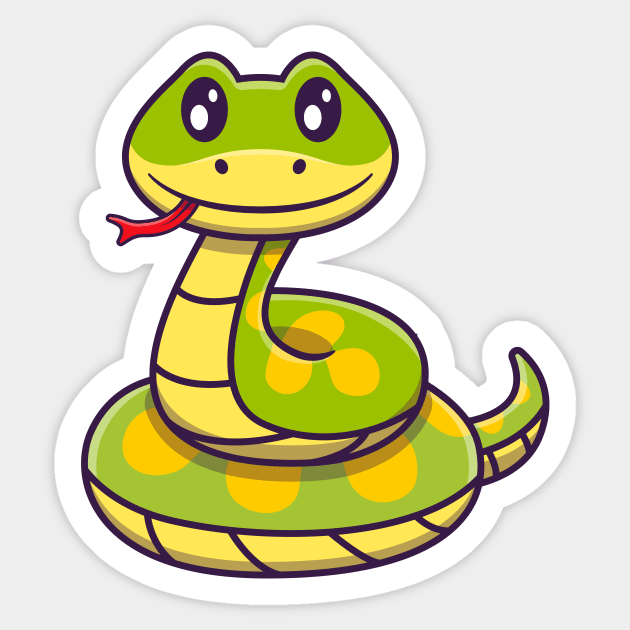 Cute Green Snake Sticker by Catalyst Labs